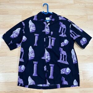 Men's Athens Greek H&M Black and Purple Graphic Shirt